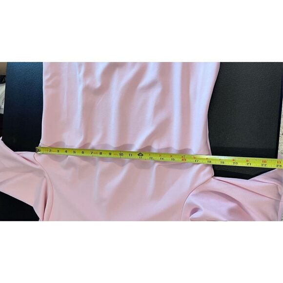 Kasper Women's Ruffle Sleeve Lined Sheath Dress Salmon Pink Size 10 NWT P1-120 - Picture 10 of 11